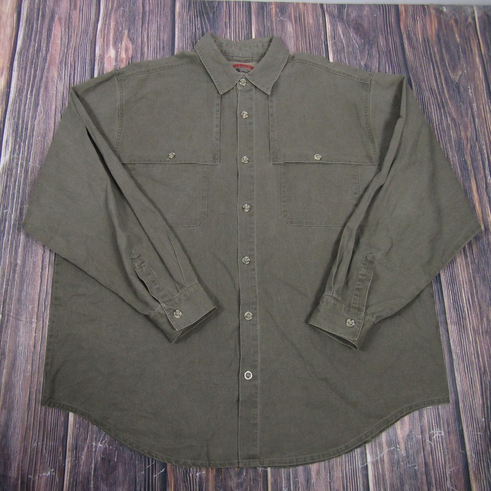 The Australian Outback Collection Shirt Mens 2XL Green Long Sleeve Button Up